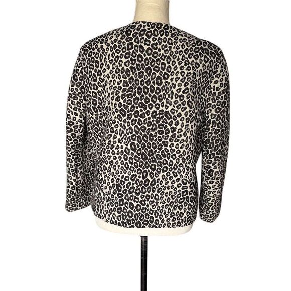 Ann Taylor Women's M Leopard Print Open Front Cropped Jacket Multicolor Casual - Picture 5 of 7
